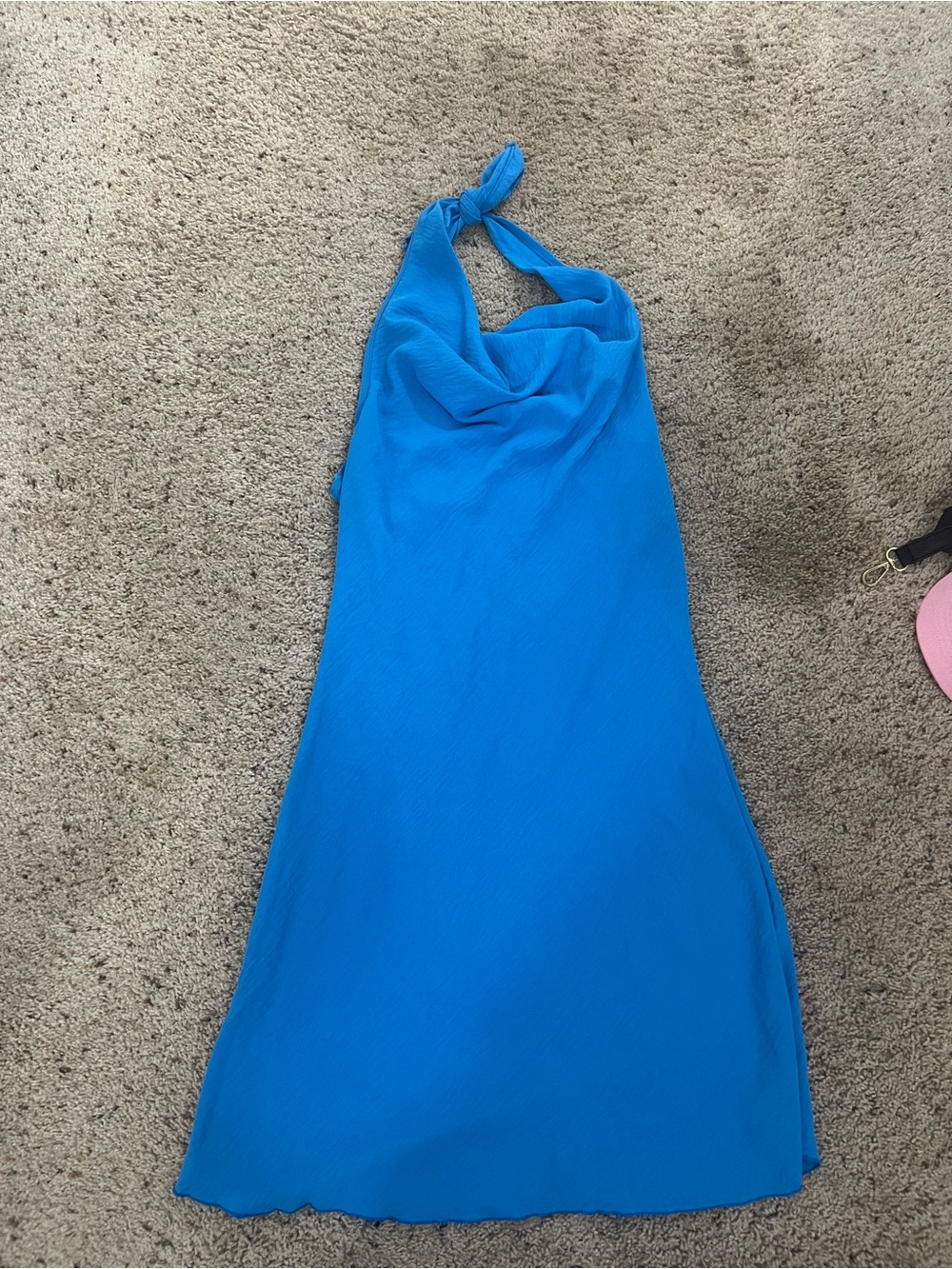 Women See You Monday Blue Halter Dress